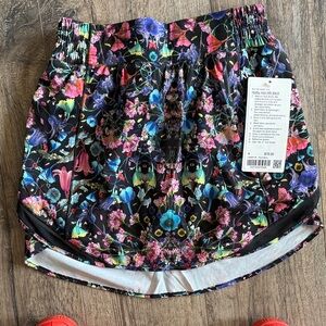 lululemon athletica Black Floral Mini Skirt